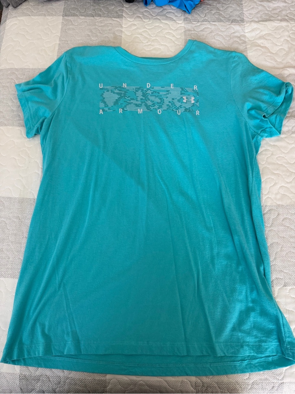 Under Armour Women's Teal Crew Neck Graphic Back Tee